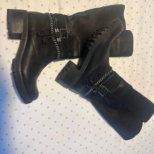FAUX LEATHER PATRIZIA MID CALF BOOTS